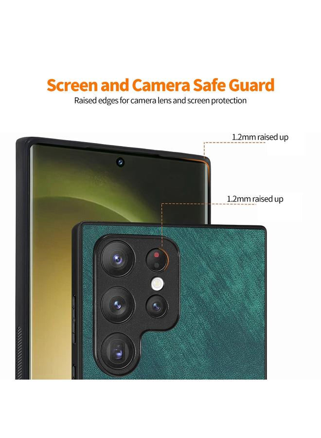 ENKAY Case For Smausng Galaxy S23 Ultra 5G Retro Leather Skin PC Phone Case with Soft PET Film - Image 3