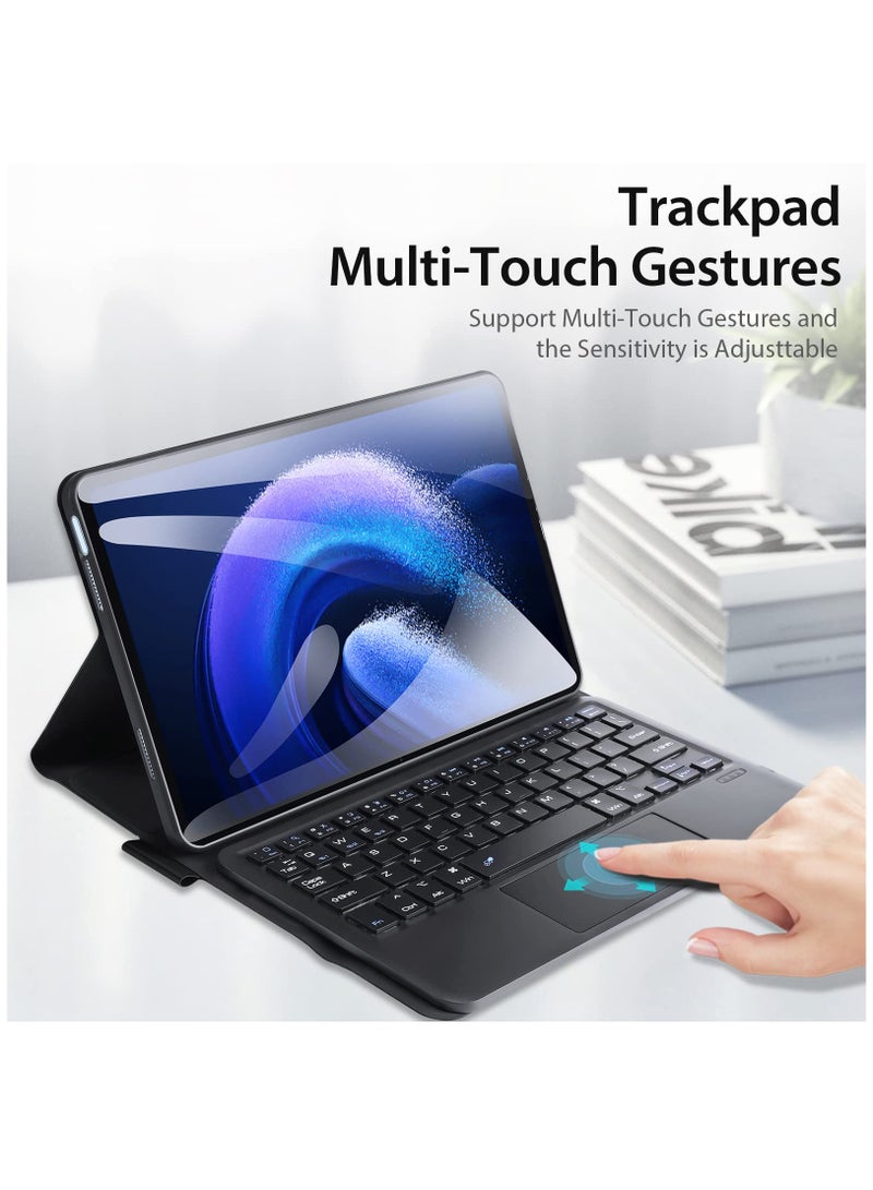 SOLARAE Keyboard Case for Xiaomi Pad 6 / Pad 6 Pro 11 Inch 2023 Tablet, Slim PU Stand Cover with Magnetically Detachable Wireless Bluetooth Keyboard - Image 3