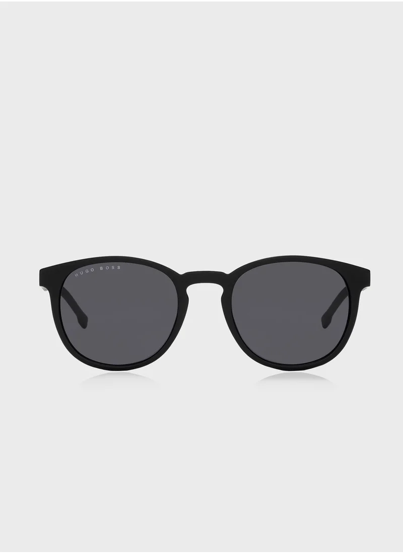 BOSS Woggles Enigma Polarized Round Sunglasses