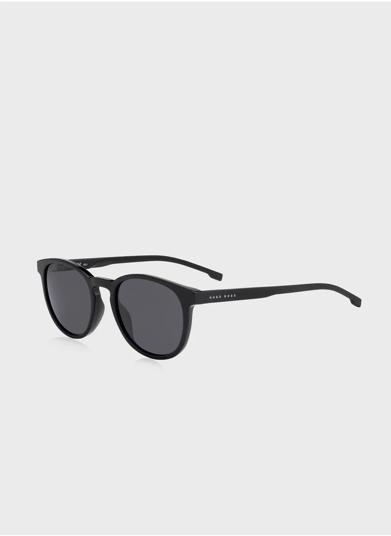 BOSS Woggles Enigma Polarized Round Sunglasses