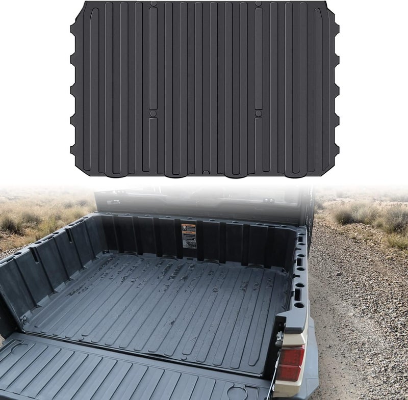 CUSAUTV Rear Cargo Bed Mat for Polaris Ranger XP 1000 Crew (2018-2022) - TPE Rubber Liner - Image 1