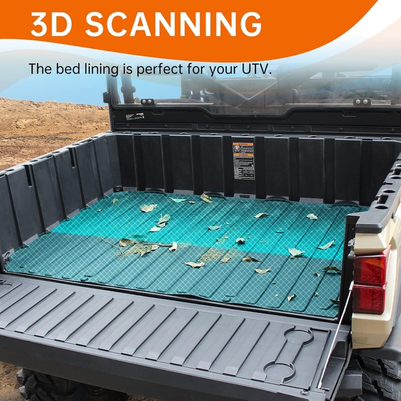 CUSAUTV Rear Cargo Bed Mat for Polaris Ranger XP 1000 Crew (2018-2022) - TPE Rubber Liner - Image 5