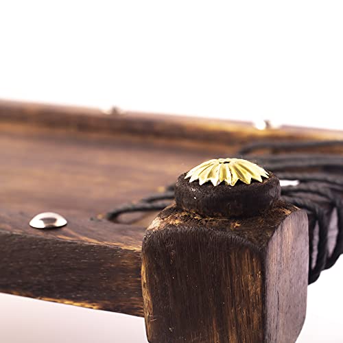ROLIMOLI Handmade Wooden Mini Charpai Khat Shaped Pooja Article Decorative Serving Platter Home Decor Gift Item Brown Tableware Dinnerware (Brown) - Image 2