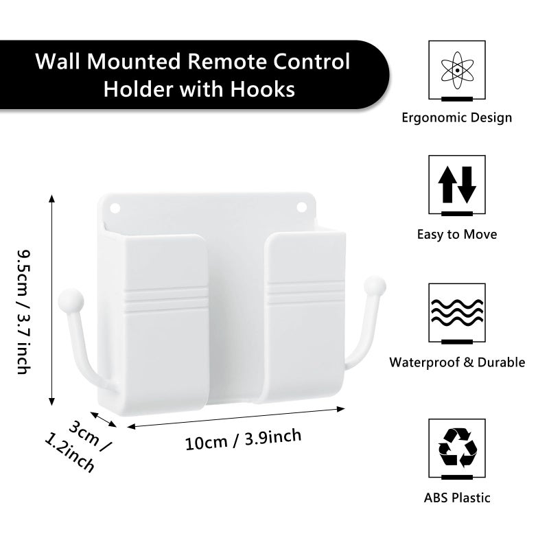 CRITIVE-SHOP 5 Pcs Wall Mount Phone Stand For Bed, Shower, Remote Control With Hooks, Self-Adhesive Universal Media Organizer Storage Box (Mixed Colors) - Image 2