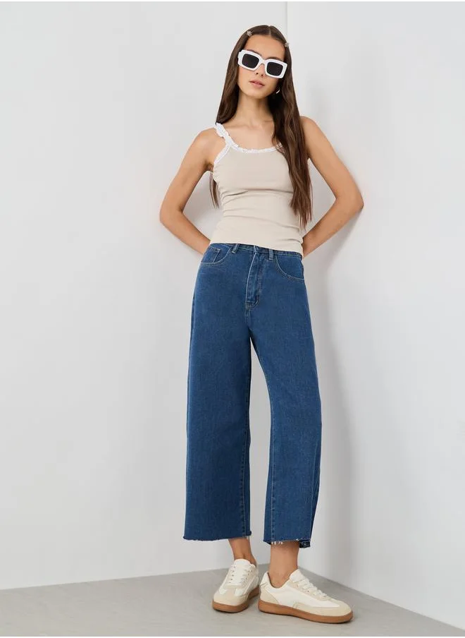 Take Two Take Two Mid Rise Wilde Leg Cropped Jeans