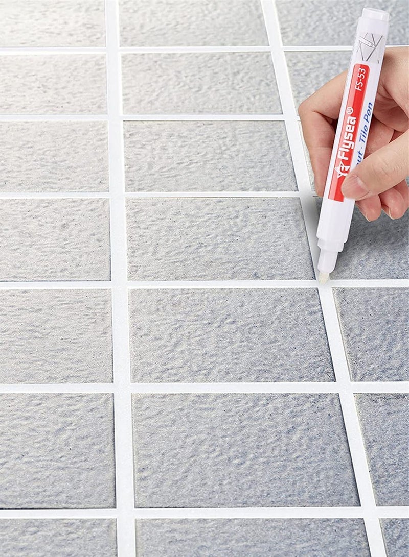 6 Pack Tile Grout Repair Marker Pen for Restoring Wall and Floor Grout in Bathrooms and Kitchens - White Color  - Image 4