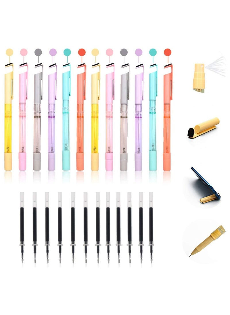 Y&D Multifunction Gel Ink Pen, 12pcs 4-in-1 Cool Tech Tool Pens, Journal Planner Pens Cute Fun 0.5mm Fine Point for Writing Journaling Taking Notes School Office Home, Macaron Spray Pen  - Image 1