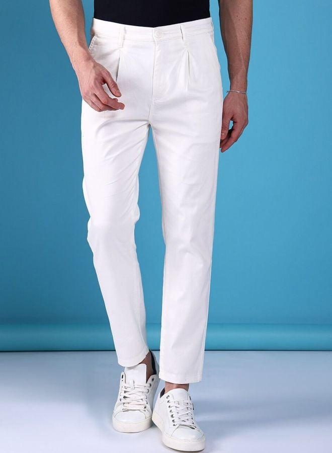The Indian Garage Co Men Slim Fit Solid Mid-Rise Stretchable Chinos  - Image 1