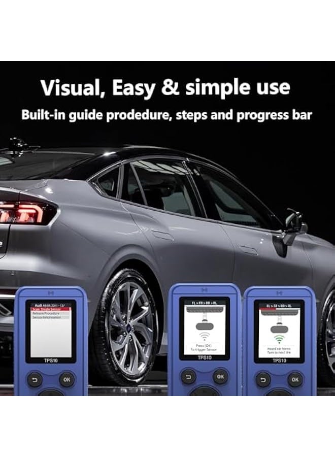 أداة إعادة تعيين مستشعر ضغط الإطارات للسيارات، أداة تنشيط إعادة تعلم TPMS، أداة إعادة تعيين TPMS لـ 28 علامة تجارية بما في ذلك GM وفورد وشيفروليه وGMC وكاديلاك وفورد ولينكولن وبويك ومركوري لمستشعر ض - Image 4