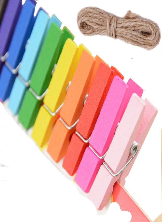 Desi Rang Mini Wooden Color Clips 50 Nos for Craft Photographs, pegs, Hanging Picts, Photo (35 mm, Larger) - Image 1