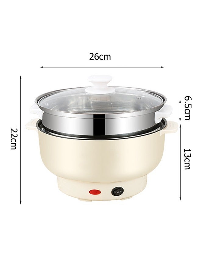 MACAIIROOS 3.5L Electric Hot Pot with steamer basket, Nonstick Electric pot Dual Power Temperature Control,for Shabu, Noodles, Sauté, Suitable for dormitories, office, camping, home, white - Image 3