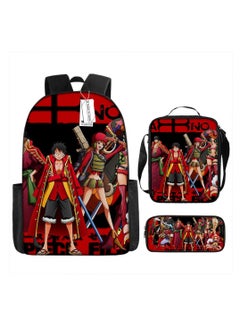 Cartoon anime backpack for primary and secondary school students, large capacity casual lightweight backpack, cartoon shoulder bag, pencil case, pencil case, and pencil case