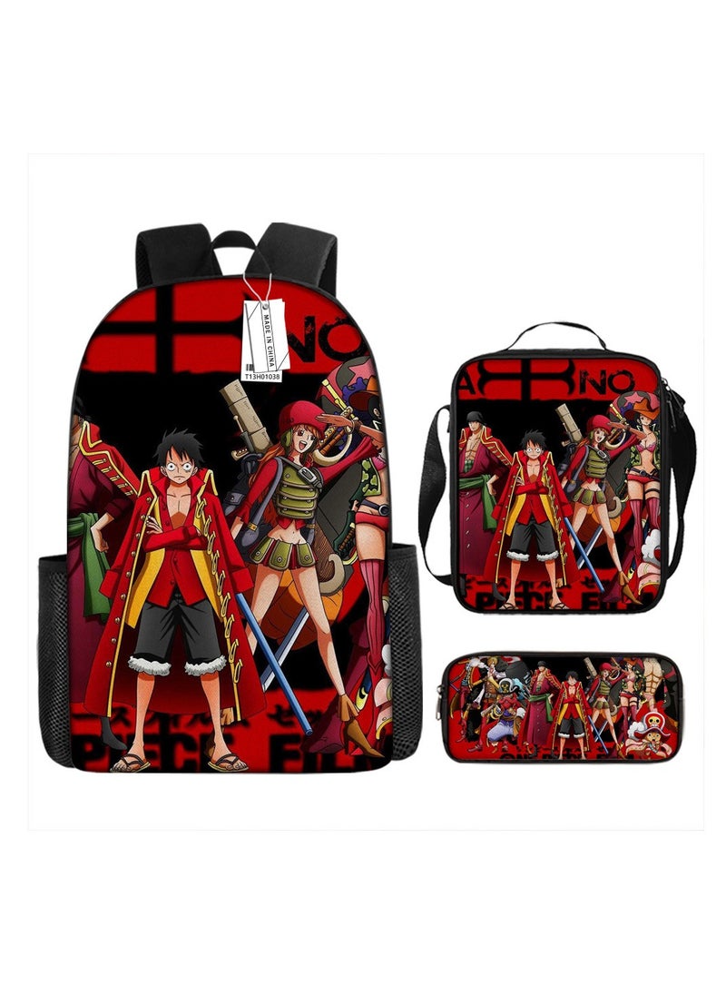 Generic - Cartoon anime backpack for primary and secondary school students, large capacity casual lightweight backpack, cartoon shoulder bag, pencil case, pencil case, and pencil case - Image 1