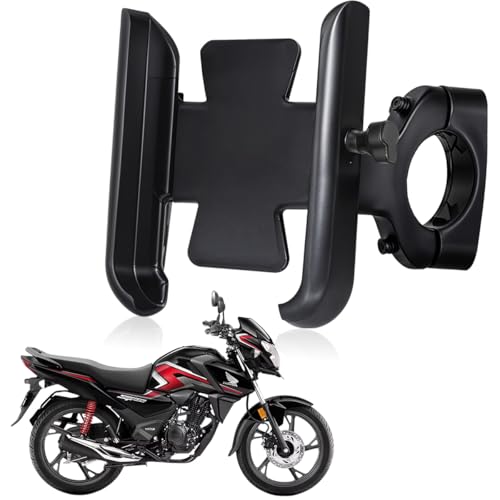 WHIPONE CNC Metal Bike Mobile Holder Compatible for Honda SP 125, 360° Rotation Phone Mount Cradle for Bicycle & Motorcycle, Handlebar for All Smartphones, Anti-Slip, Full Grip (Black) - Image 1
