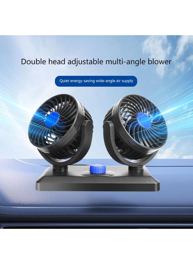 Double-Headed Vehicle Fan 12V (Model F30) – Dual Adjustable Car Dashboard Cooling Fan with 360° Rotation, Two-Speed Settings, Low Noise Operation, Powerful Wind Flow & 100% Copper Motor for Cars, Trucks, and SUVs - Image 2