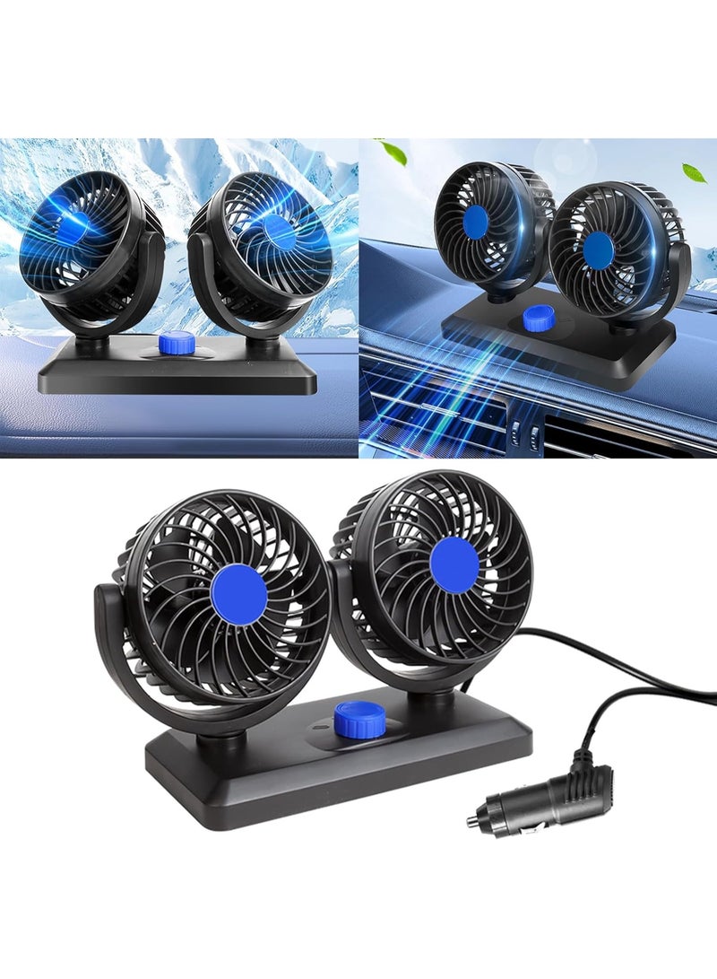 Double-Headed Vehicle Fan 12V (Model F30) – Dual Adjustable Car Dashboard Cooling Fan with 360° Rotation, Two-Speed Settings, Low Noise Operation, Powerful Wind Flow & 100% Copper Motor for Cars, Trucks, and SUVs - Image 4