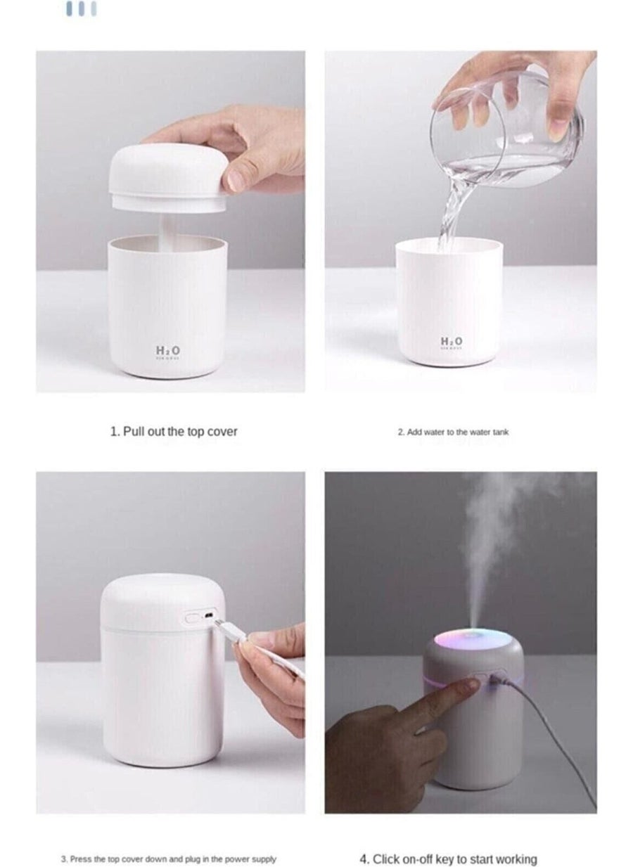 Yılsan - H2O Humidifier 300 ml Ultrasonic Air Humidifier Steamer and Aroma Diffuser H2O - Image 1