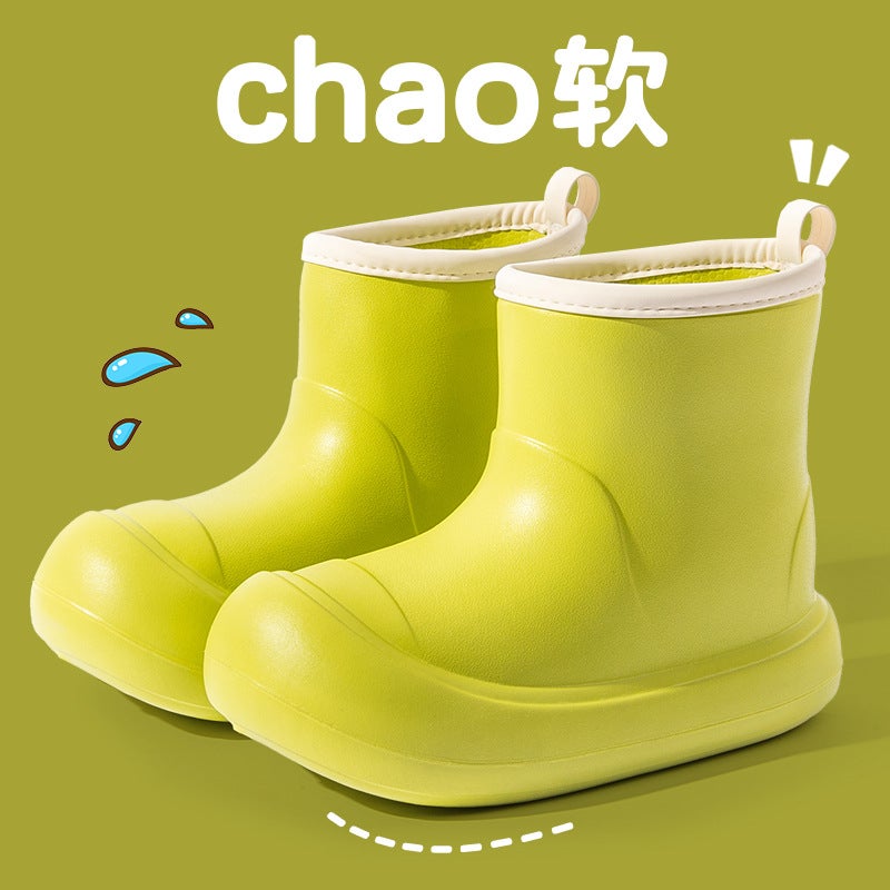 Rain Boots 2024 New Outer Wear Thick-Soled High-Top Fashion Family Non-Slip Waterproof Rain Boots Internet Celebrity Outdoor Four-Season Rubber Shoes - Image 1