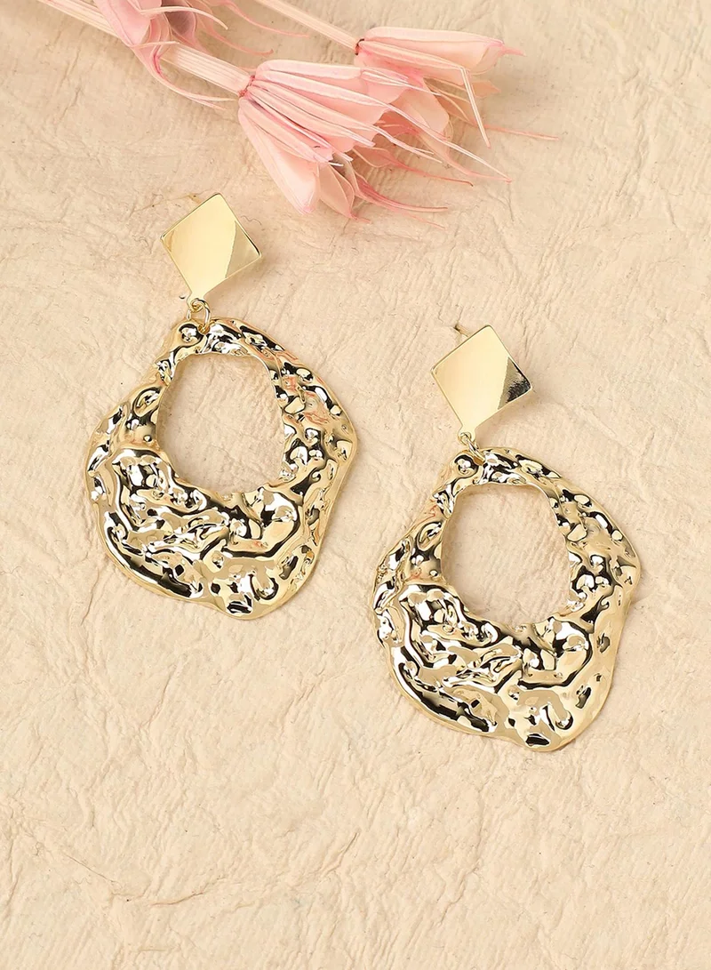 SOHI Dented Abstract Artificial Drop Earring Jewellery