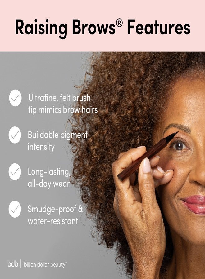 Billion Dollar Brows Billion Dollar Beauty Raising Brows Kit - 2-Piece Eyebrow Makeup Set with Taupe Precision Hair-Like Stroke Pen and Clear Brow Gel, Long-Lasting Smudge-Proof & Sweat-Proof Taming Combo - Image 4
