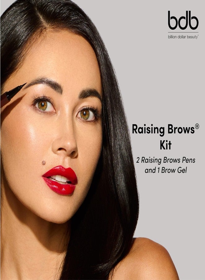 Billion Dollar Brows Billion Dollar Beauty Raising Brows Kit - 2-Piece Eyebrow Makeup Set with Taupe Precision Hair-Like Stroke Pen and Clear Brow Gel, Long-Lasting Smudge-Proof & Sweat-Proof Taming Combo - Image 2