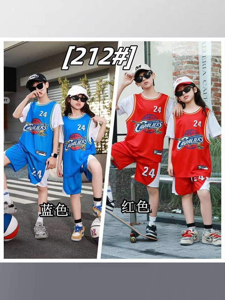 Children'S Basketball Clothes Suit Summer Sports Training Clothes Quick-Drying Breathable Short-Sleeved Suit Jersey For Boys And Girls Sportswear - Image 2