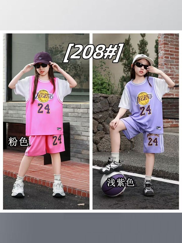 Children'S Basketball Clothes Suit Summer Sports Training Clothes Quick-Drying Breathable Short-Sleeved Suit Jersey For Boys And Girls Sportswear - Image 3