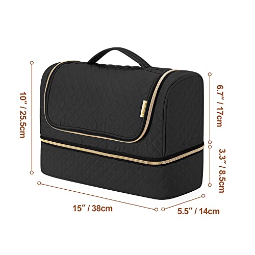 Yarwo 2026 Upgraded Storage Bag Compatible for Dyson Airwrap i.d. Multi-styler Complete and Attachments, Double-layer Travel Case with Hanging Hook for Hair Curler Accessories, Black (Bag Only) - Image 5