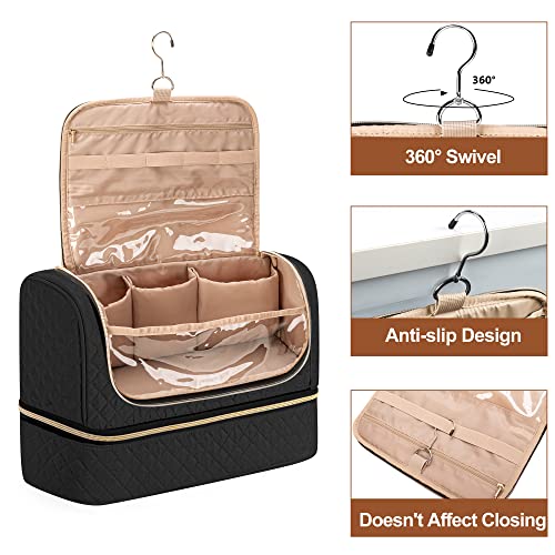 Yarwo 2026 Upgraded Storage Bag Compatible for Dyson Airwrap i.d. Multi-styler Complete and Attachments, Double-layer Travel Case with Hanging Hook for Hair Curler Accessories, Black (Bag Only) - Image 4