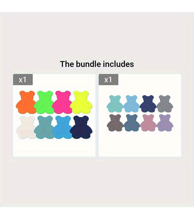 160 Colorful Bear-Shaped Sticky Notes Semi Transparent Fluorescent Page Markers - Image 4