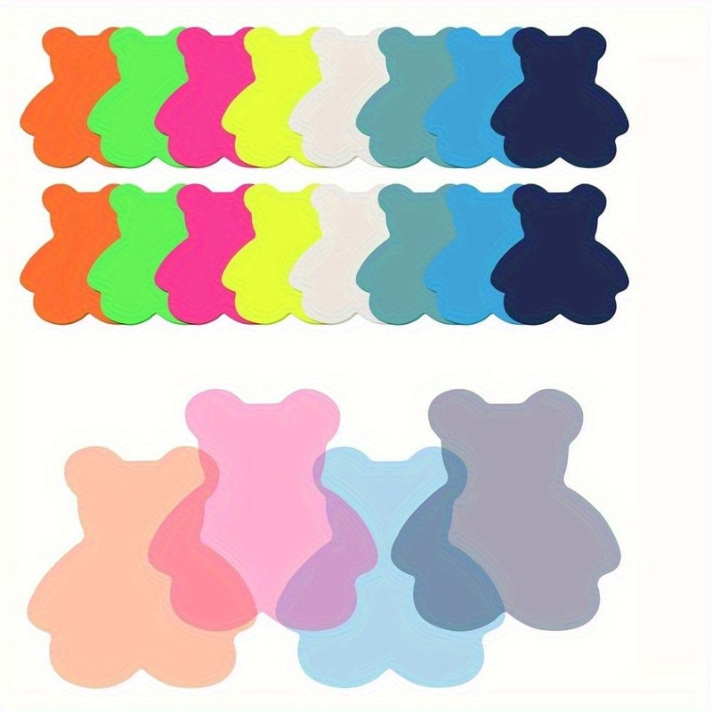 160 Colorful Bear-Shaped Sticky Notes Semi Transparent Fluorescent Page Markers - Image 3