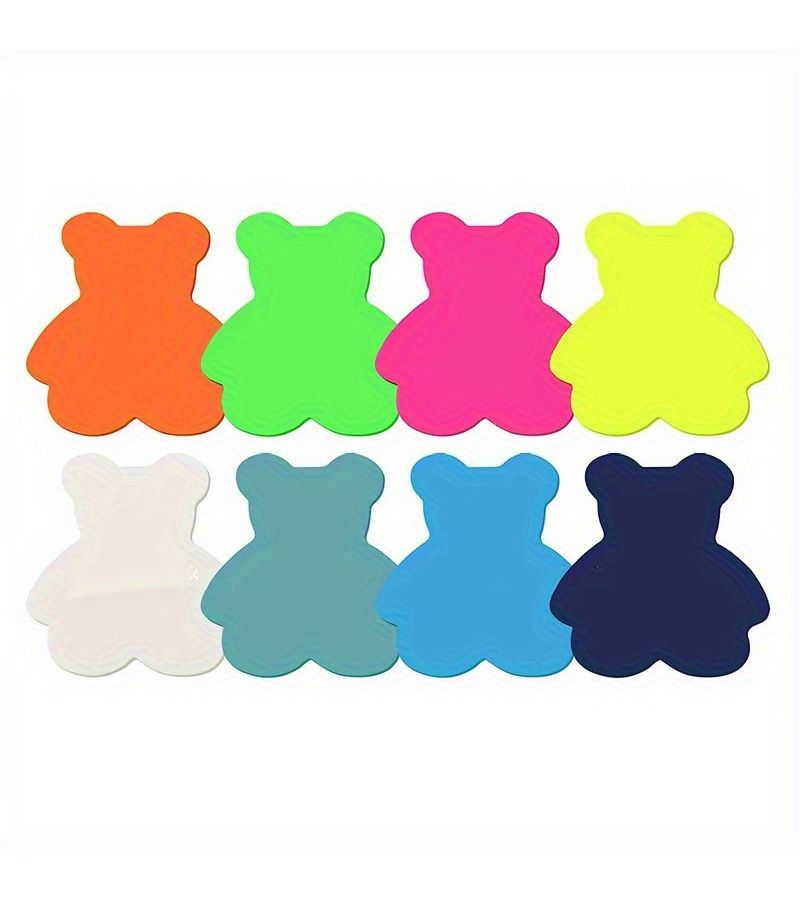 160 Colorful Bear-Shaped Sticky Notes Semi Transparent Fluorescent Page Markers - Image 1