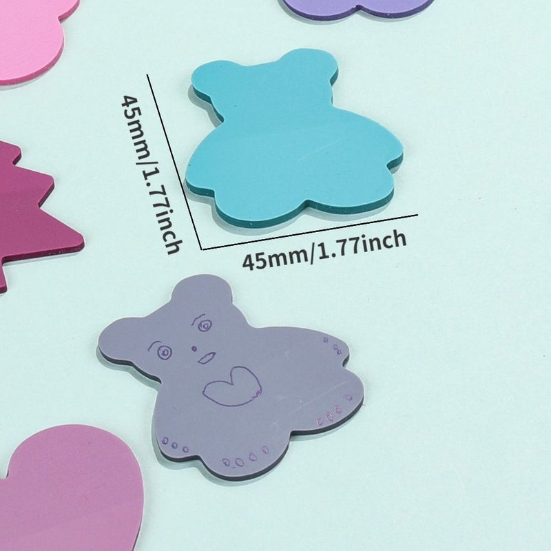 160 Colorful Bear-Shaped Sticky Notes Semi Transparent Fluorescent Page Markers - Image 5