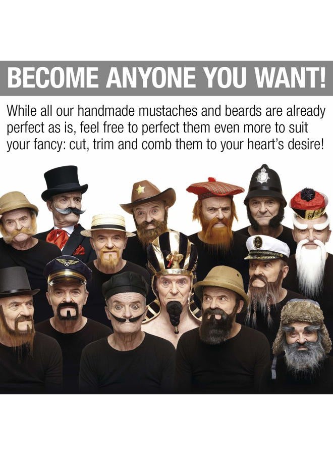 Mustaches شارب مزيف ذاتي اللصق على شكل وَلْرُس، إكسسوار تنكري للبالغين، واقعي، شعر وجه مزيف للبالغين، زنجبيل، م - Image 4