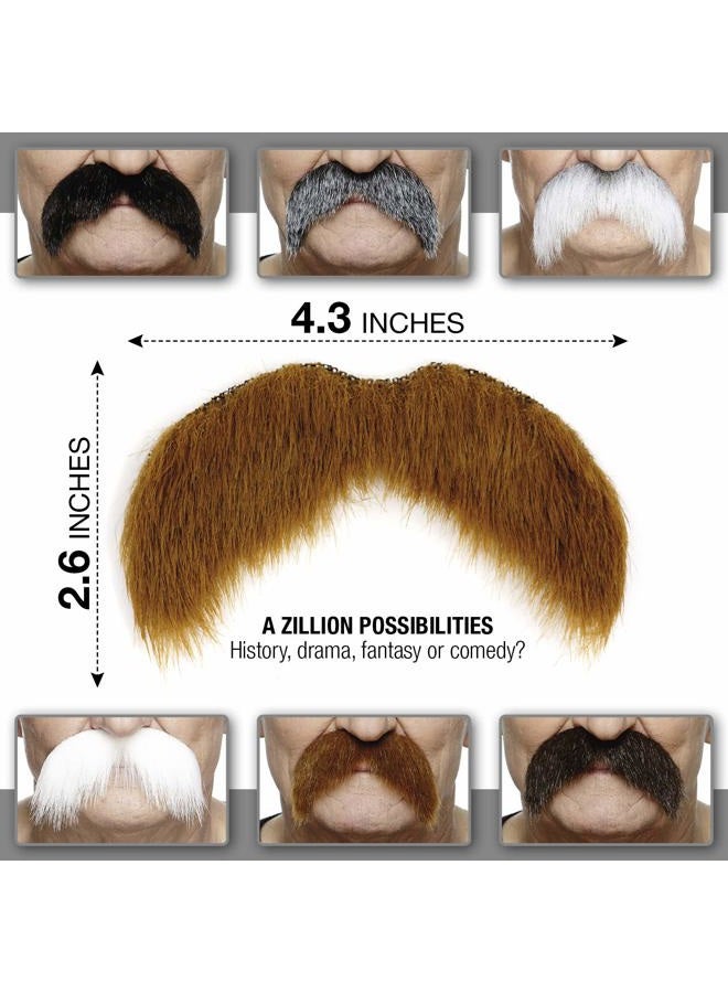 Mustaches شارب مزيف ذاتي اللصق على شكل وَلْرُس، إكسسوار تنكري للبالغين، واقعي، شعر وجه مزيف للبالغين، زنجبيل، م - Image 2