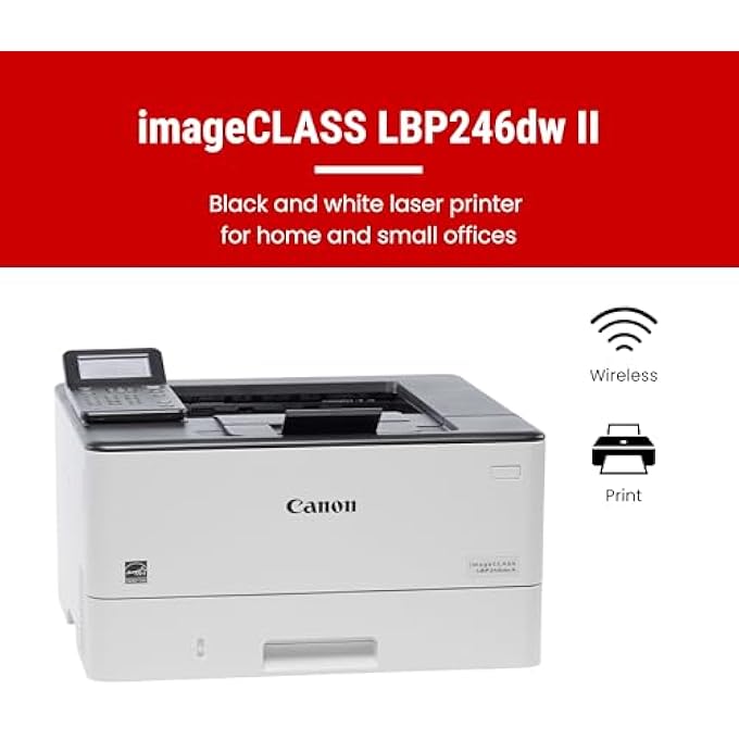 IMAGECLASS LBP246DW II WIRELESS MONOCHROME SINGLE FUNCTION LASER PRINTER FOR DUPLEX PRINTING, WHITE  HOME OFFICE, SMALL OFFICE PRINTER WITH 1 YEAR LIMITED WARRANTY, 42 PPM - Image 3