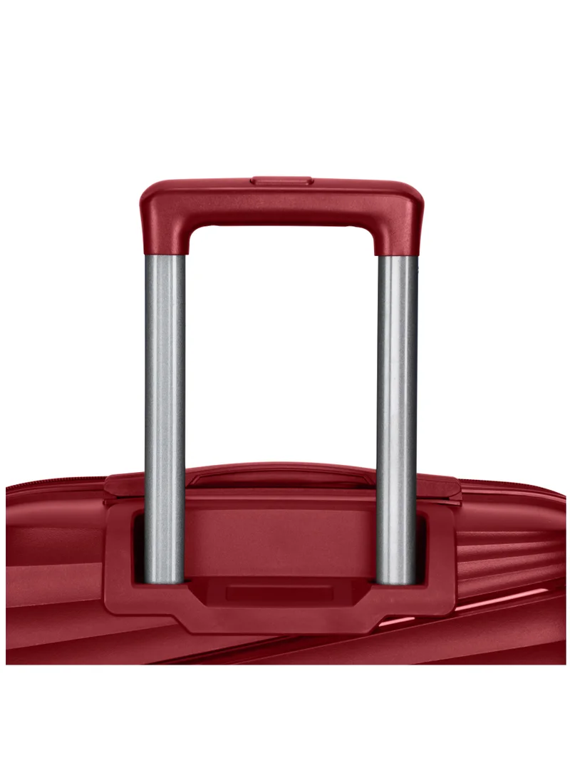 SENATOR Hard Case Trolley Luggage Set of 3 For Unisex Polypropylene Lightweight 4 Double Wheeled Suitcase With Built In TSA Type Lock Travel Bag KH1005 Wine Red