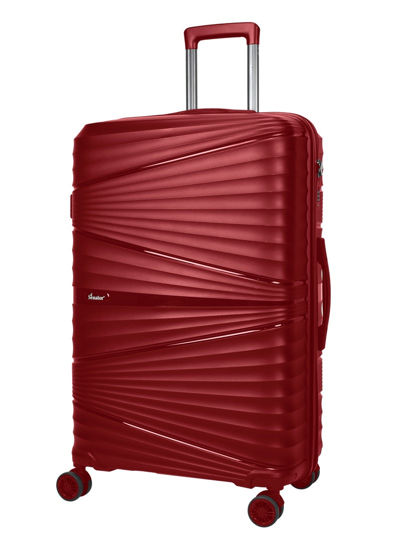 SENATOR Hard Case Trolley Luggage Set of 3 For Unisex Polypropylene Lightweight 4 Double Wheeled Suitcase With Built In TSA Type Lock Travel Bag KH1005 Wine Red - Image 2