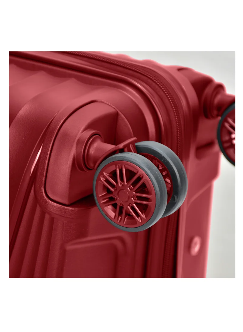 SENATOR Hard Case Trolley Luggage Set of 3 For Unisex Polypropylene Lightweight 4 Double Wheeled Suitcase With Built In TSA Type Lock Travel Bag KH1005 Wine Red