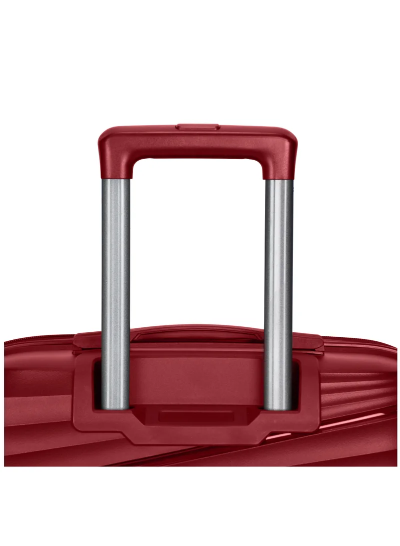 Senator wine red hard case trolley luggage set of 3 for unisex polypropylene lightweight 4 double wheeled suitcase with built in tsa type lock travel bag kh1005 wine red  | Best Price UAE