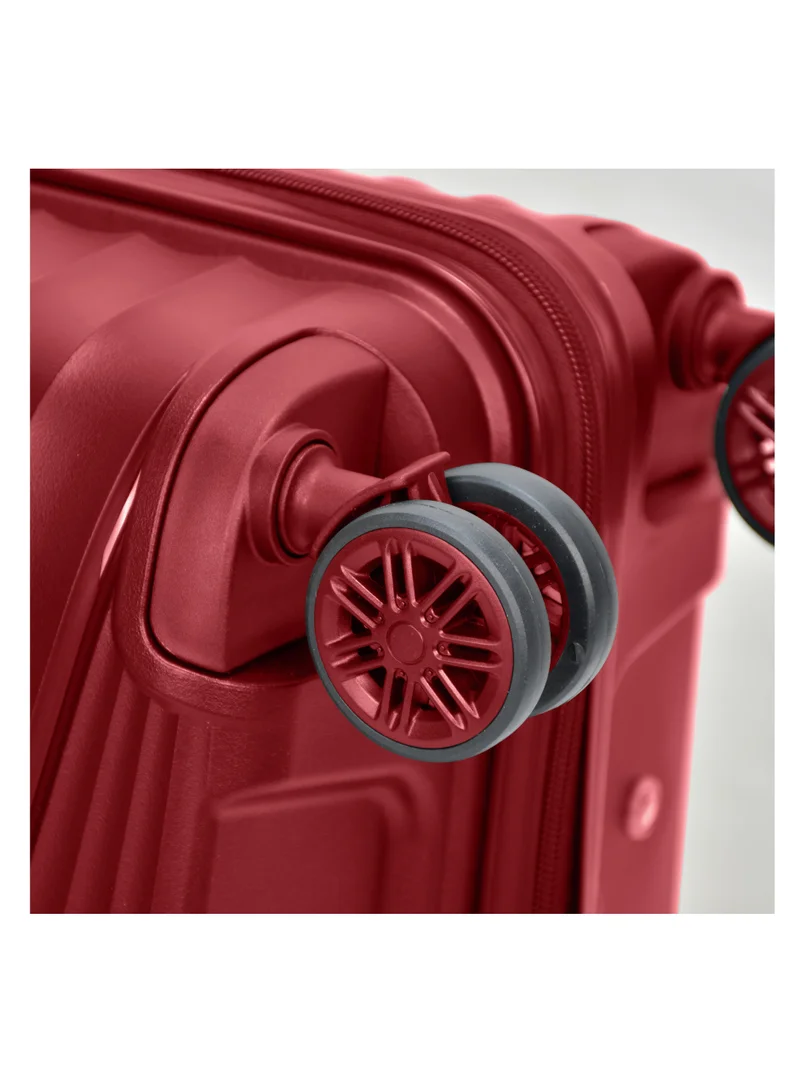 Senator wine red hard case trolley luggage set of 3 for unisex polypropylene lightweight 4 double wheeled suitcase with built in tsa type lock travel bag kh1005 wine red  | Best Price UAE