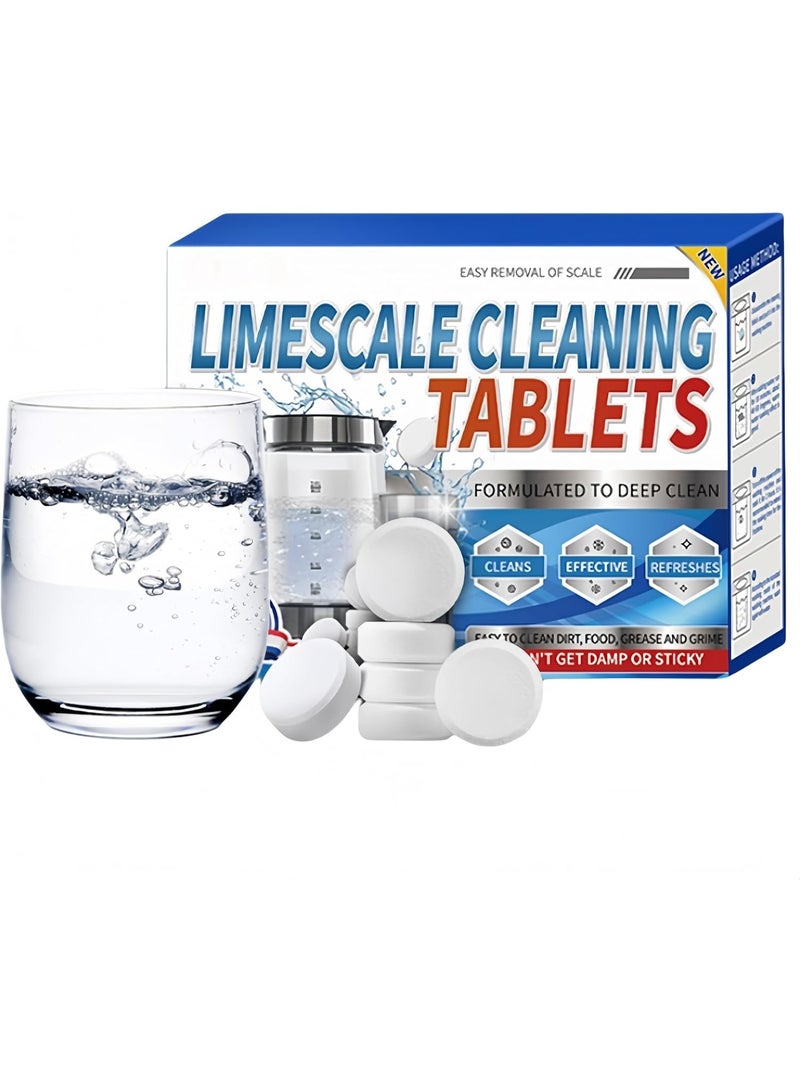 10pcs Descaling Tablets for Kettle and Coffee Machine – Effervescent Limescale Remover for Water Bottles and Cups, Odorless Cleaning Tablets for Stainless Steel and Glass, Powerful Mineral Deposit Cleaner, Easy and Safe Use - Image 1