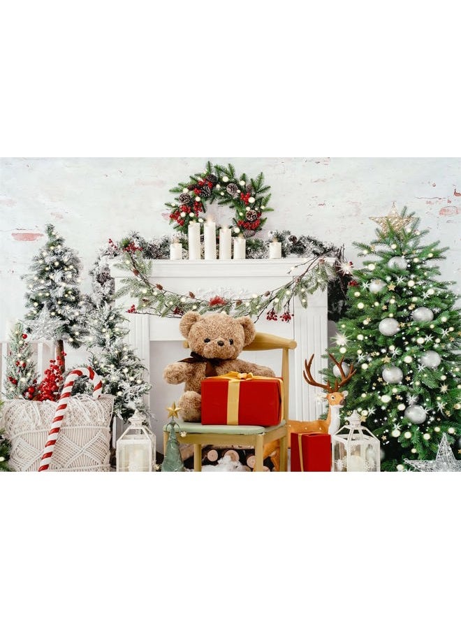 Kate 7×5ft Bokeh Bohemia Christmas Tree Photo Backdrop White Fireplace Brick Wall Xmas Photography Background for Christmas Studio Props - Image 3