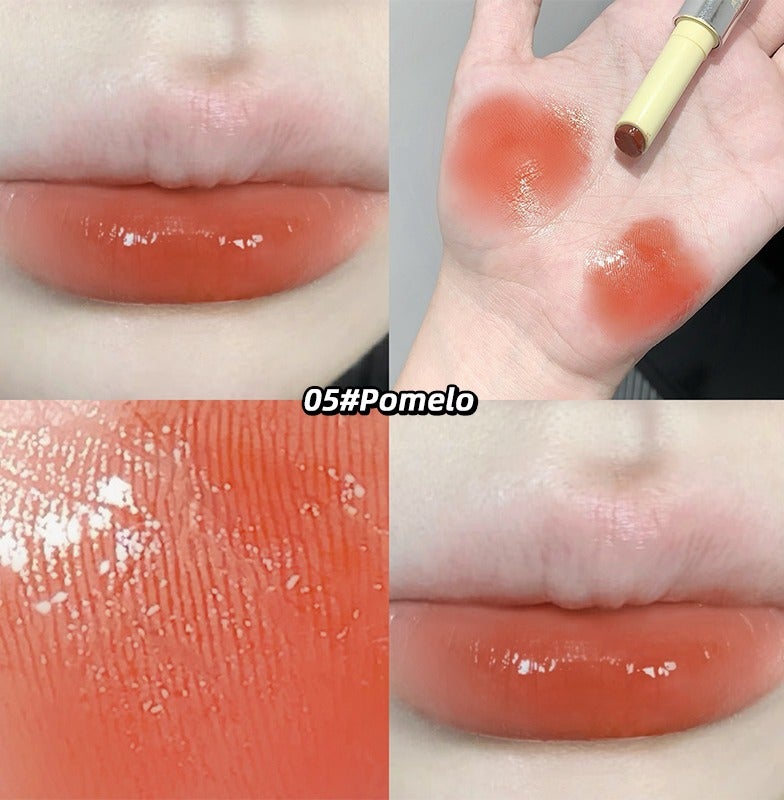 Gege bear Glossy Lipstick Hydrating Lip Gloss Stick High Shine Non Sticky Long Lasting Tinted Lip Balm Glass Lip Effect for Women Daily Makeup 05 Pomelo - Image 3