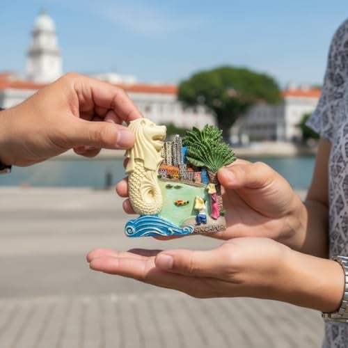 Kriwin Singapore Theme 3D Resin Fridge Magnet, Travel Souvenir Gift, Merlion Cityscape Design, 6 cm - Image 5