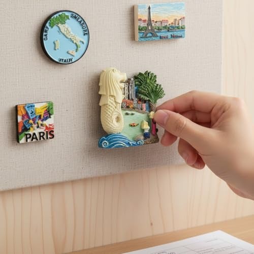 Kriwin Singapore Theme 3D Resin Fridge Magnet, Travel Souvenir Gift, Merlion Cityscape Design, 6 cm - Image 4