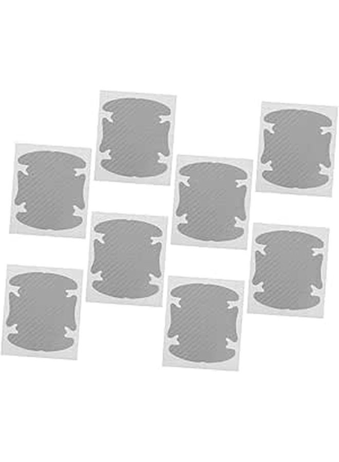 8pcs Carbon Fiber Door Handle Stickers Anti Scratch Car Cup Protectors Easy Install - Image 1