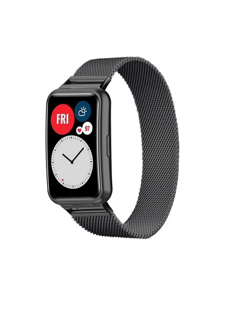 Watch Strap Compatible For HUAWEI Watch Fit, Replacement Milanese Metal Band stainless steel strap Compatible With HUAWEI Watch Fit