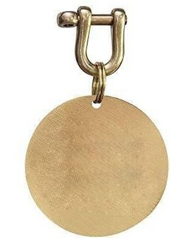 طوق ذهبي عتيق متين على شكل دائري للحيوانات الأليفة، علامة نحاسية مستوردة، طوق هوية مثالي لديكور رقبة الجراء والكلاب - Image 3