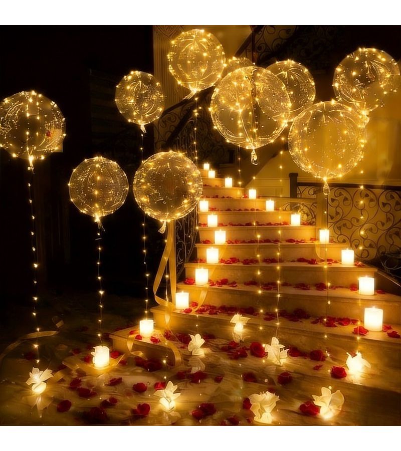كرات بالونات بوبو المتوهجة مع أضواء LED دافئة 24 قطعة لديكور حفلات الزفاف وأعياد الميلاد - Image 5